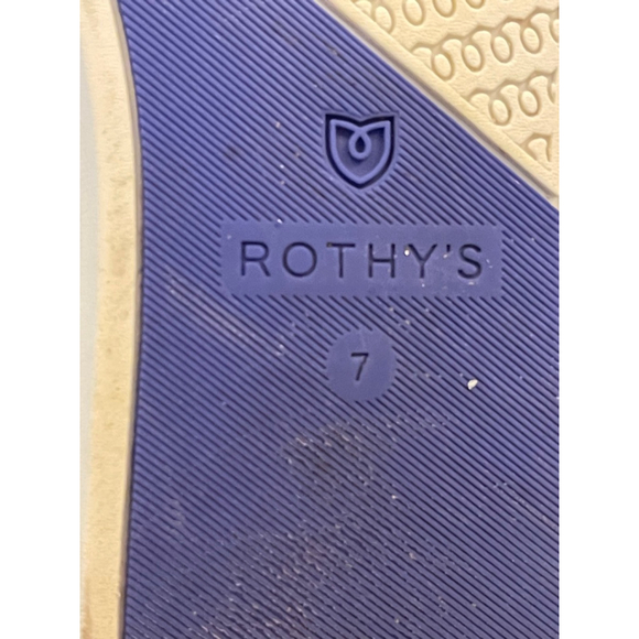 Rothy’s The City Slip On Navy White Knit Sneakers Womens 7 No Insoles - Picture 6 of 8